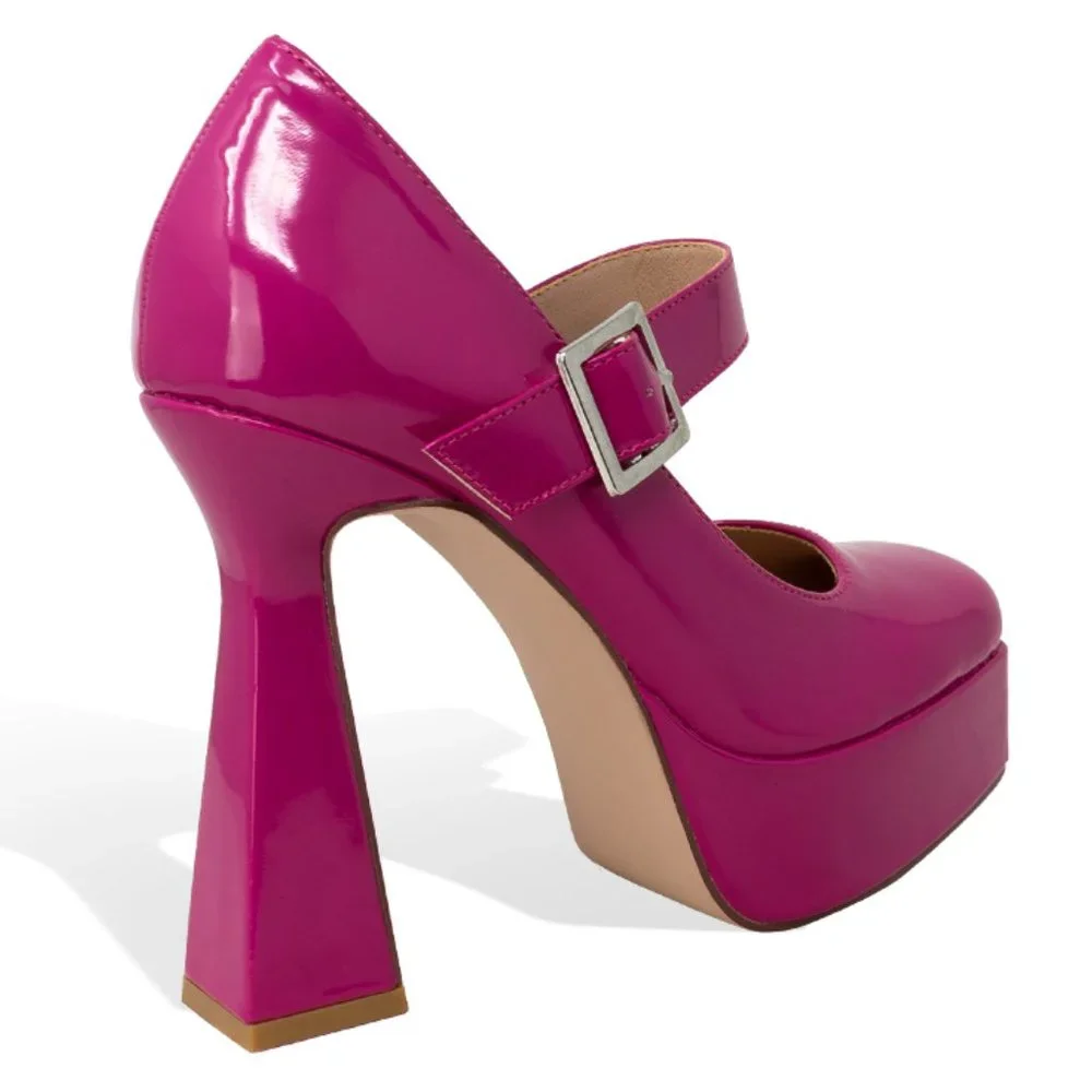 Women’s Vintage Goth Chunky Platform Block Heel Mary Janes with Ankle St… - Picture 3 of 4